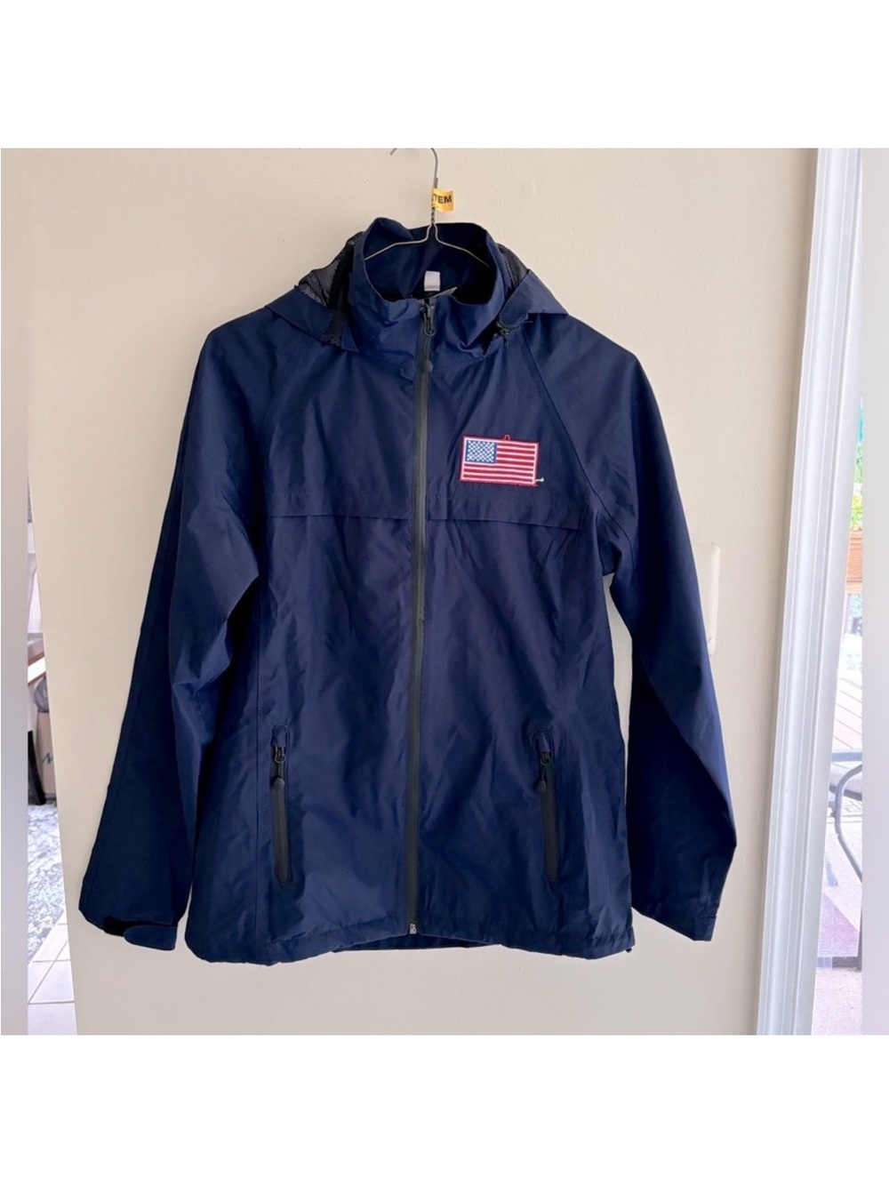 Women's Navy Hooded Jacket - Shell Coat
